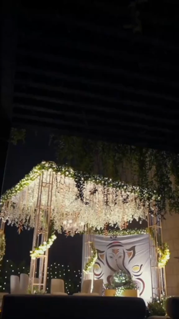 Vertical Slow Motion Shot of Indian Wedding Venue Decoration in India