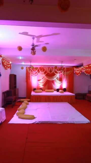 Vertical Slow Motion Shot of Indian Wedding Venue Decoration in India