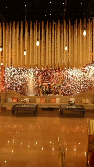 Vertical Slow Motion Shot of Indian Wedding Venue Decoration in India