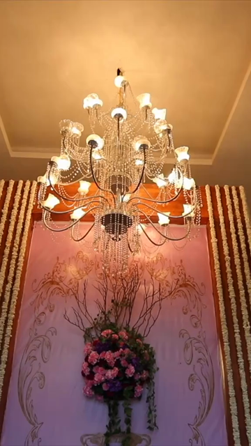 Vertical Slow Motion Shot of Indian Wedding Venue Decoration in India