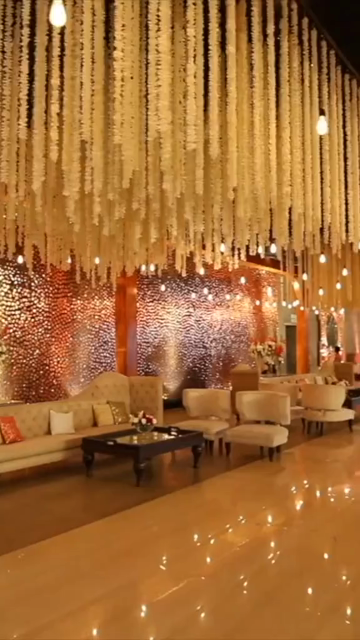 Vertical Slow Motion Shot of Indian Wedding Venue Decoration in India