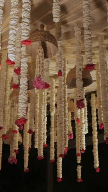 Vertical Slow Motion Shot of Indian Wedding Venue Decoration in India
