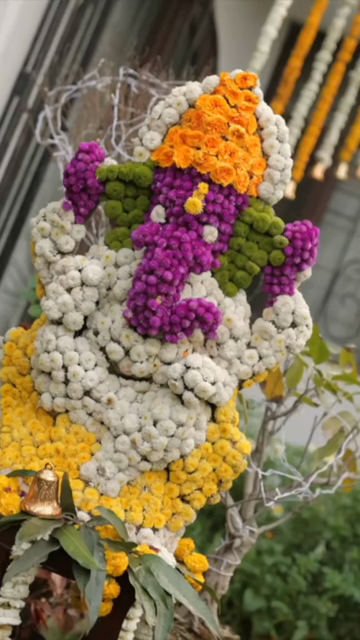 Vertical Slow Motion Shot of Indian Wedding Venue Decoration in India