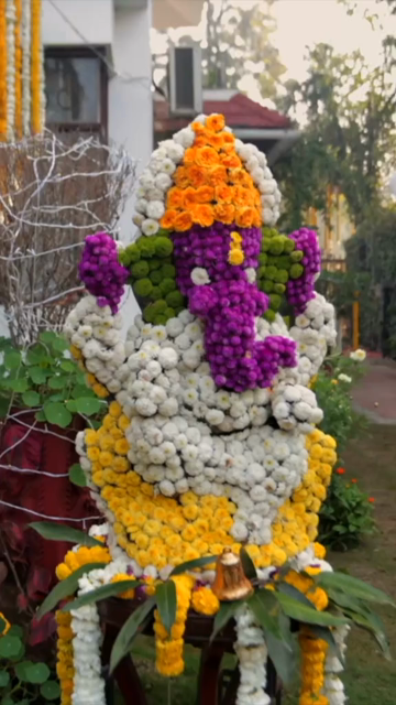 Vertical Slow Motion Shot of Indian Wedding Venue Decoration in India