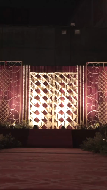 Vertical Slow Motion Shot of Indian Wedding Venue Decoration in India