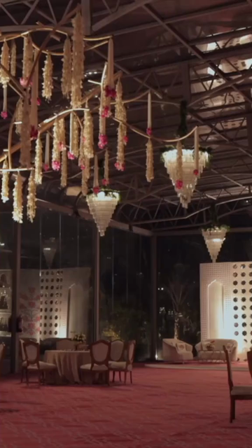 Vertical Slow Motion Shot of Indian Wedding Venue Decoration in India