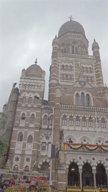 Vertical View of BMC Headquarters During Independence Day Mumbai
