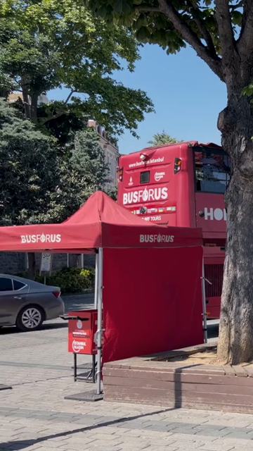4th June 2026 : Vertical View of Busforus Hop On Hop Off Sightseeing Bus in Istanbul Turkey
