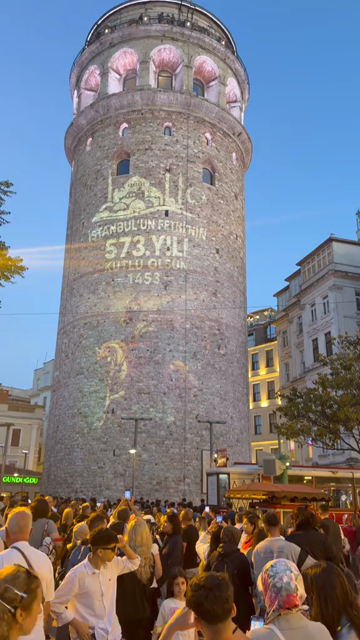 4th June 2026 : Vertical View of Galata Tower Illuminated at Dusk in Istanbul Turkey