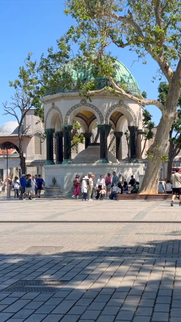 4th June 2026 : Vertical View of German Fountain and Visitors in Istanbul Turkey