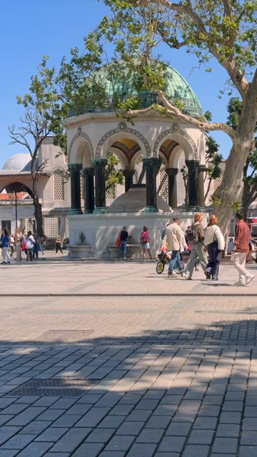 4th June 2026 : Vertical View of German Fountain and Visitors in Istanbul Turkey