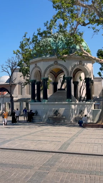 4th June 2026 : Vertical View of German Fountain and Visitors in Istanbul Turkey