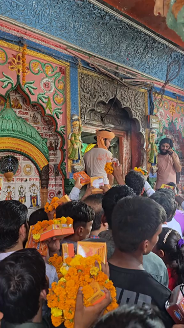 05th August 2026 : Vertical View of Hanuman Garhi Temple and Devotees in Ayodhya, India