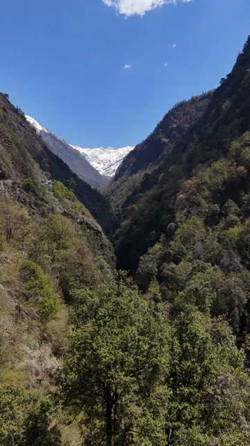 Vertical View of Himalayan Mountain Valley Near Kedarnath Uttarakhand India