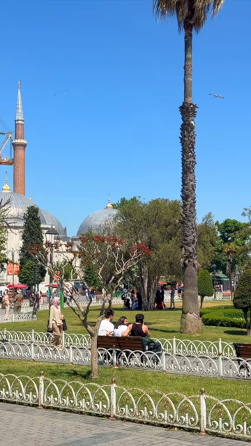 4th June 2026 : Vertical View of Historic Mosque and Public Square in Istanbul Turkey