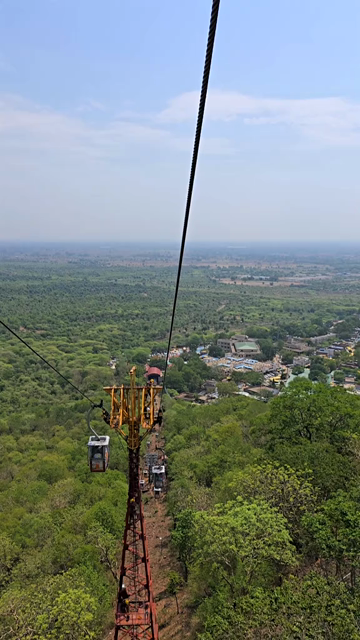 Vertical View of Maa Sharda Temple Ropeway in Maihar, Madhya Pradesh, India