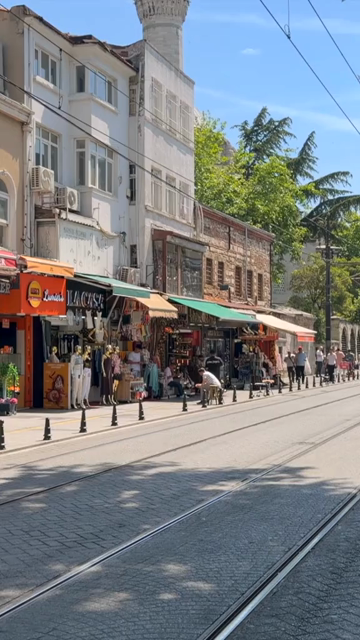 4th June 2026 : Vertical View of Modern Tram on Street in Istanbul Turkey