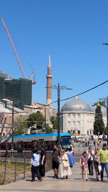 4th June 2026 : Vertical View of Modern Tram on Street in Istanbul Turkey