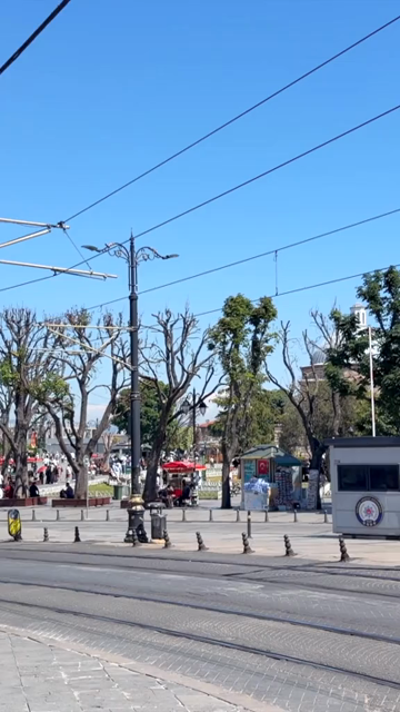 4th June 2026 : Vertical View of Modern Tram on Street in Istanbul Turkey