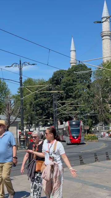 4th June 2026 : Vertical View of Modern Tram on Street in Istanbul Turkey