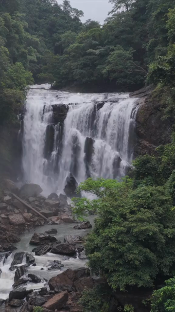 Vertical View of Sathodi Waterfall in Karnataka India