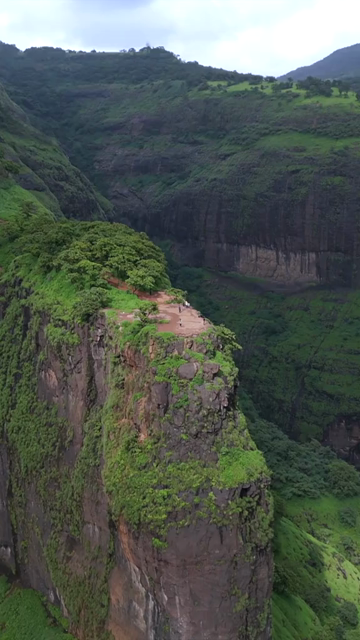 Vertical aerial view of Salavi Ghat in Maharashtra