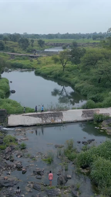 Vertical Aerial View of Lush Green Hills Forests and Water Bodies in Pratapgarh Rajasthan India