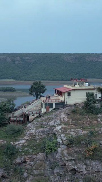 Vertical Aerial View of Lush Green Hills Forests and Water Bodies in Pratapgarh Rajasthan India