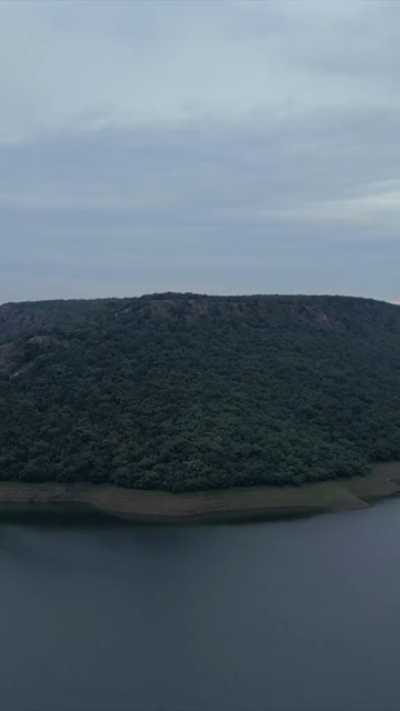 Vertical Aerial View of Lush Green Hills Forests and Water Bodies in Pratapgarh Rajasthan India