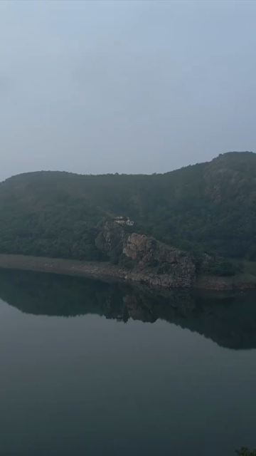 Vertical Aerial View of Lush Green Hills Forests and Water Bodies in Pratapgarh Rajasthan India