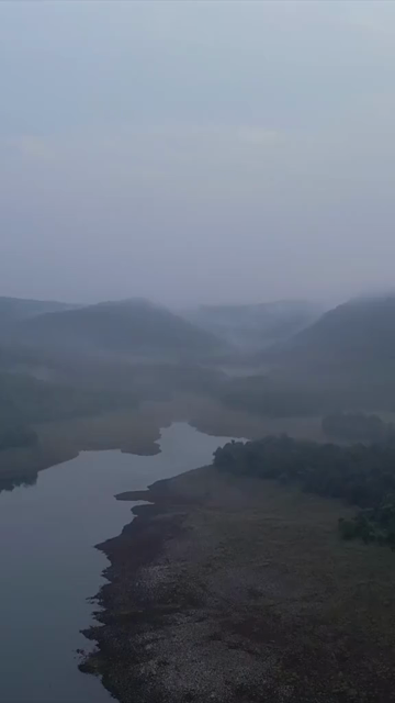 Vertical Aerial View of Lush Green Hills Forests and Water Bodies in Pratapgarh Rajasthan India