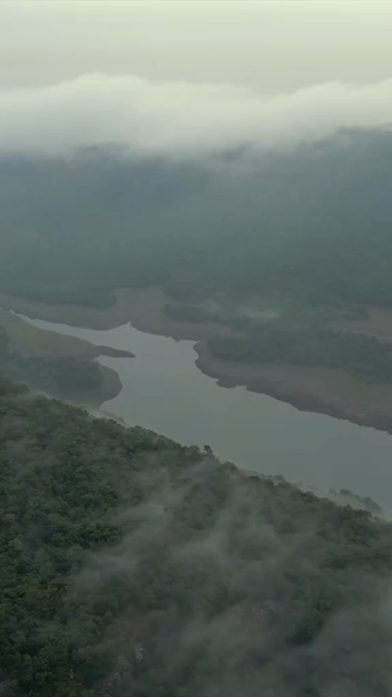 Vertical Aerial View of Lush Green Hills Forests and Water Bodies in Pratapgarh Rajasthan India