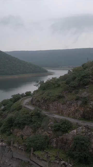 Vertical Aerial View of Lush Green Hills Forests and Water Bodies in Pratapgarh Rajasthan India