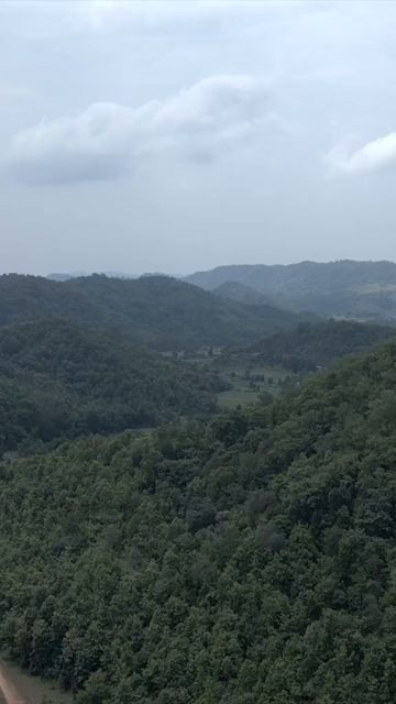 Vertical Aerial View of Lush Green Hills Forests and Water Bodies in Pratapgarh Rajasthan India