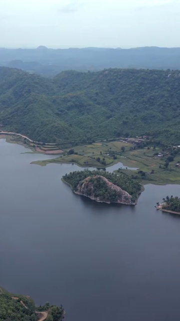 Vertical Aerial View of Lush Green Hills Forests and Water Bodies in Pratapgarh Rajasthan India